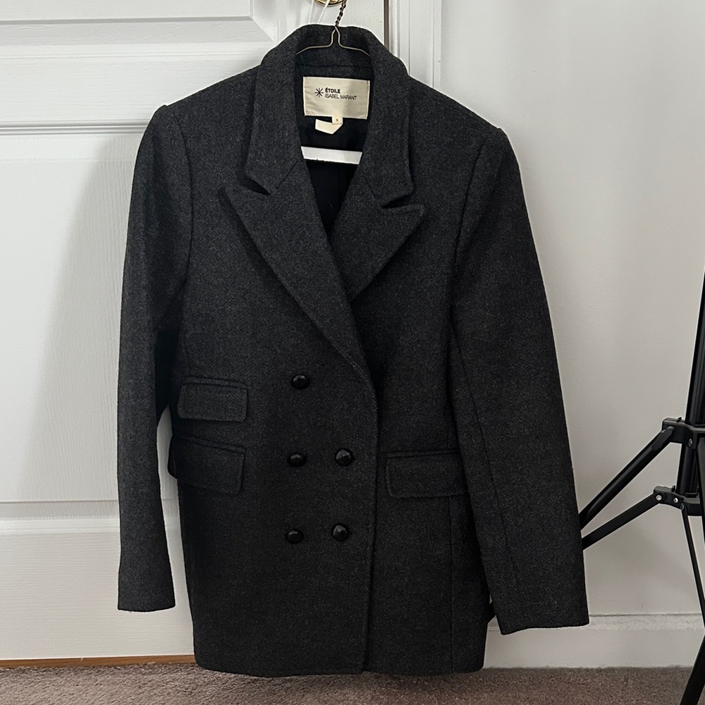Isabel Marant Charcoal Double-Breasted Blazer